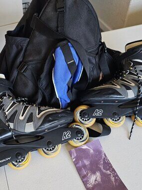 K2 CAMANO-M Carbon Rollerblades Inline Skates Men's 11 44.5 + K2 travel bag
